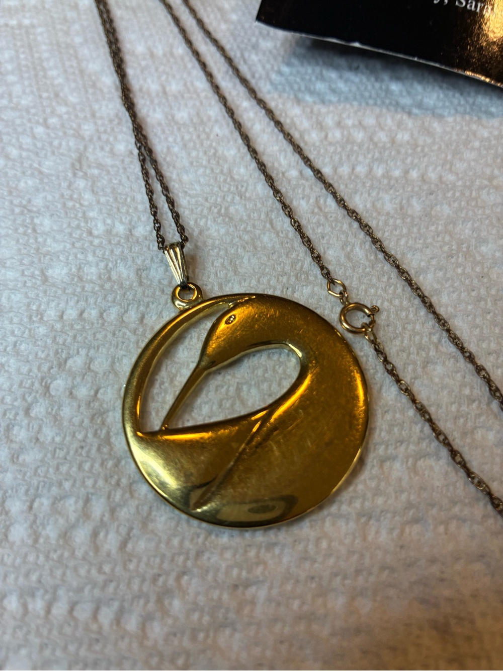 Sarah Ferguson/Sincerely Sarah Gold Swan Pendant Necklace - Women Jewelry